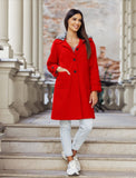 Manteau boutonné avec capuche amovible